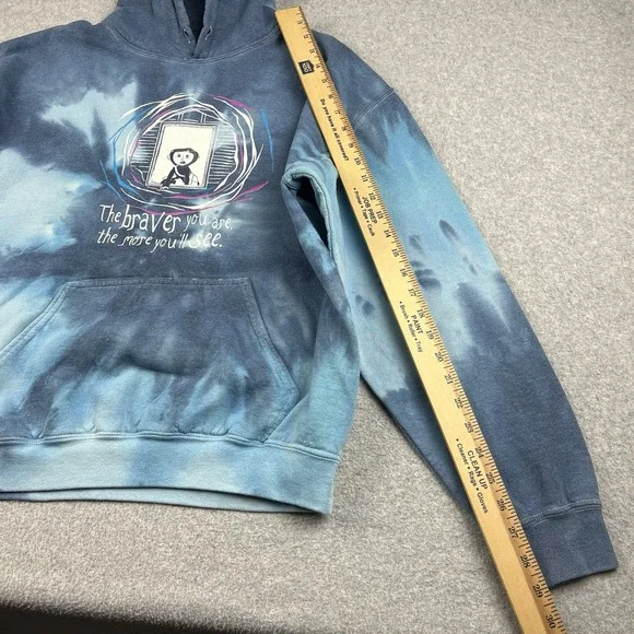 Coraline Hoodie Mens Large Braver Tunnel Blue Tie Dye Laika Hot Topic Kidcore - Picture 6 of 10
